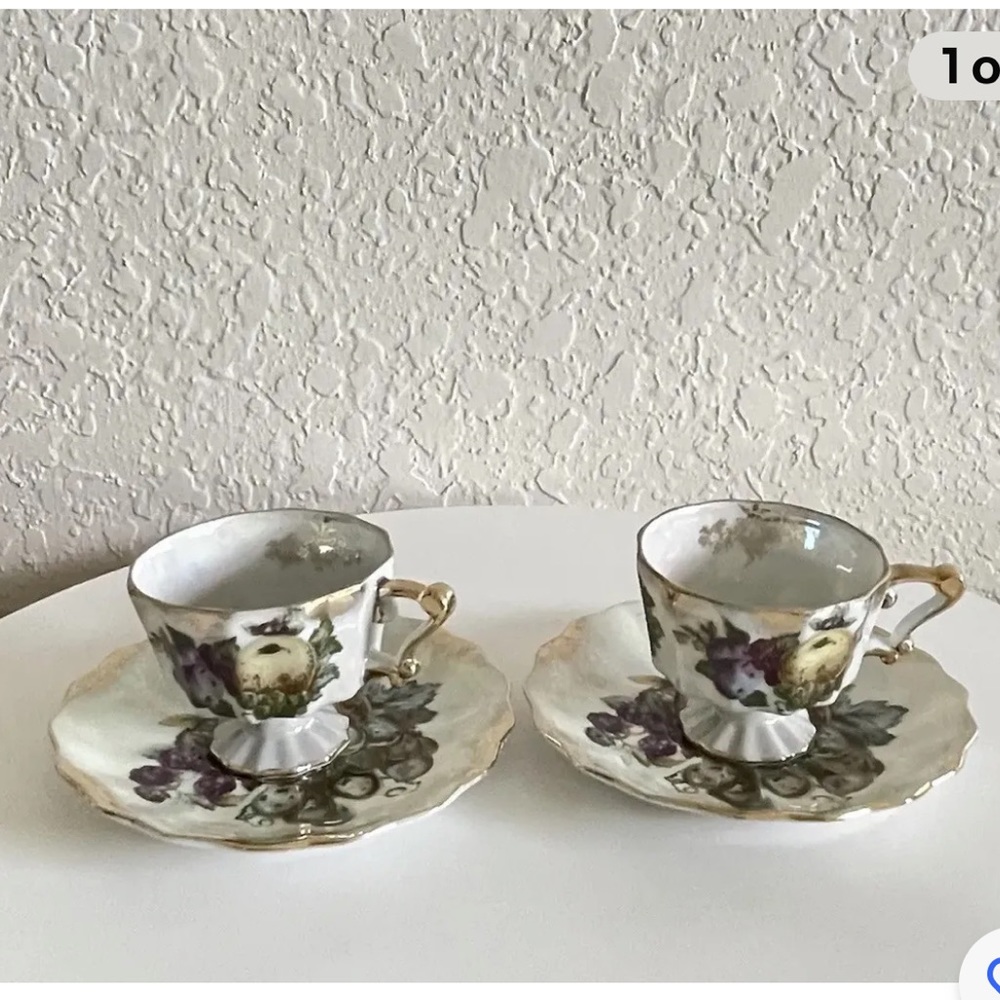Vintage Shafford Fruit Motif Teacup and Saucer Hand Painted.
